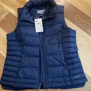 Lands' End Navy Quilted Vest
